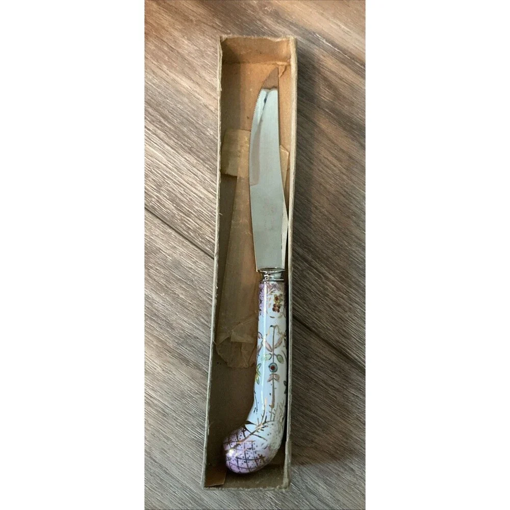 VINTAGE Sheffield Porcelain Knife Stainless Steel